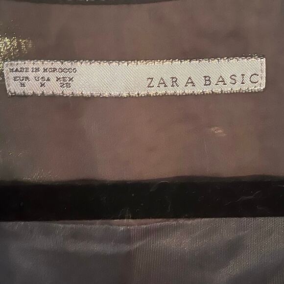 Zara Basic Black Sleeveless Dress Sz M Zipper & Satin Accent Ruching Datenight - Picture 8 of 10